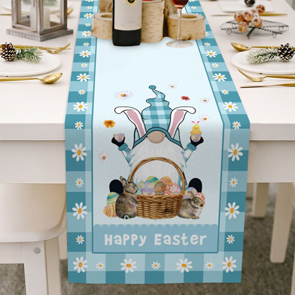 Light Wood Grain Bottom Easter Cotton And Linen Table Flag