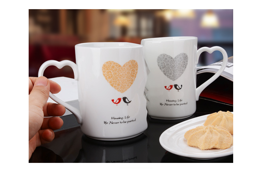 Couple Cup Ceramic Coffee Kiss Mug