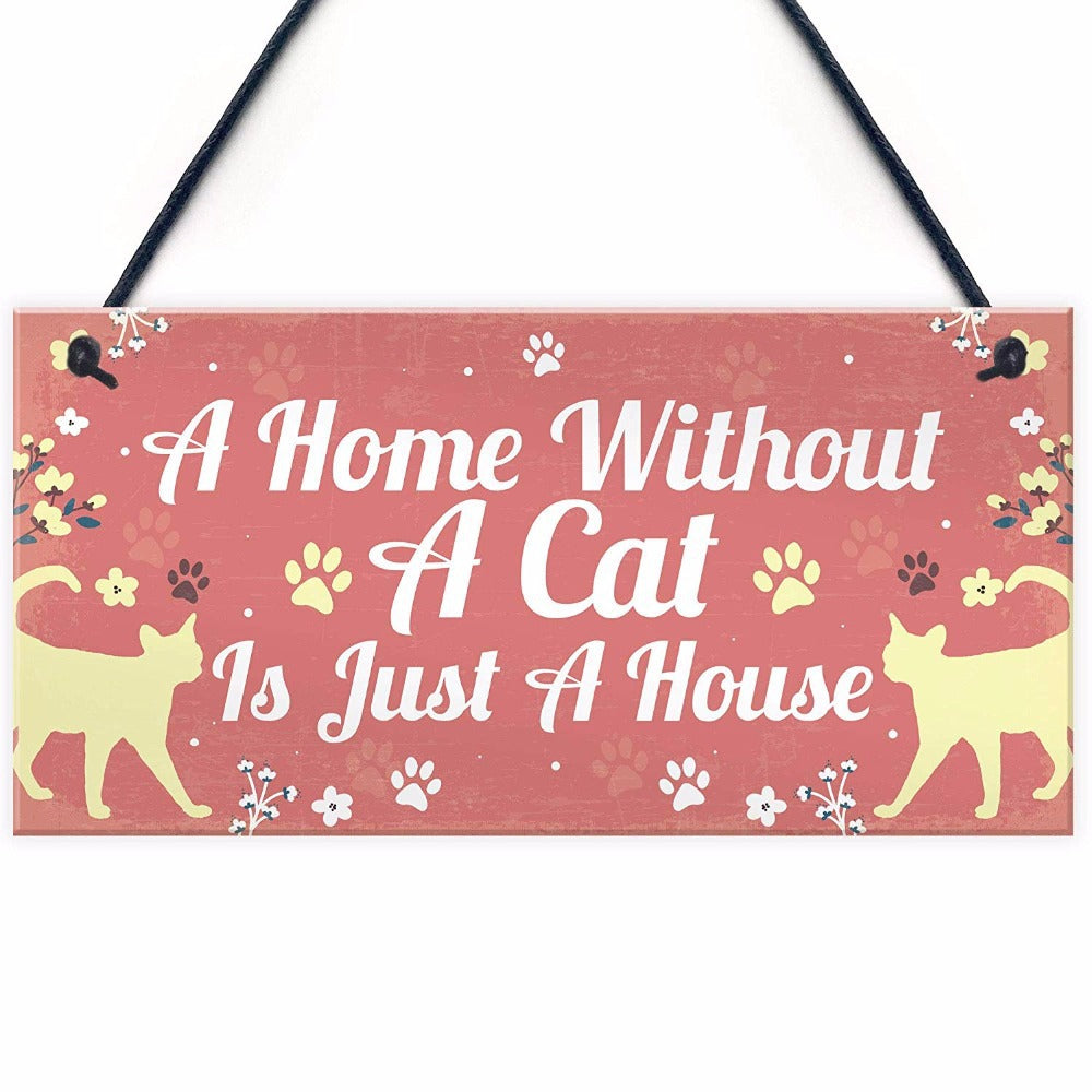 Cat wooden sign