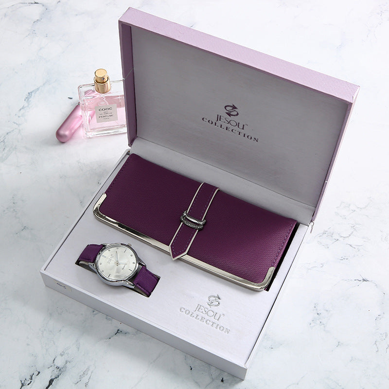 Trendy Fashion Wallet Watch Set