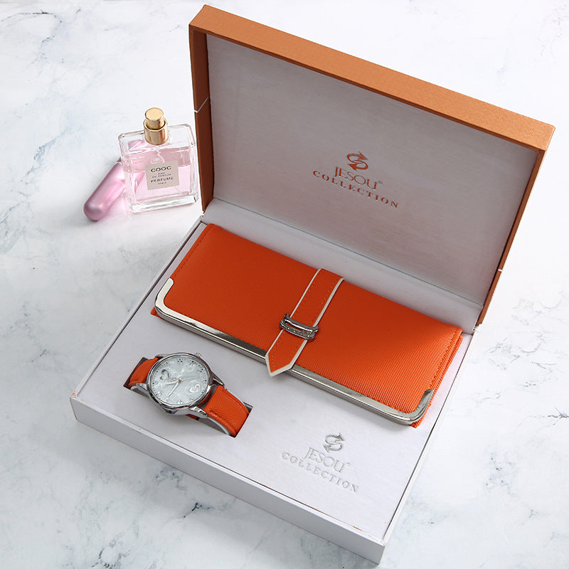 Trendy Fashion Wallet Watch Set