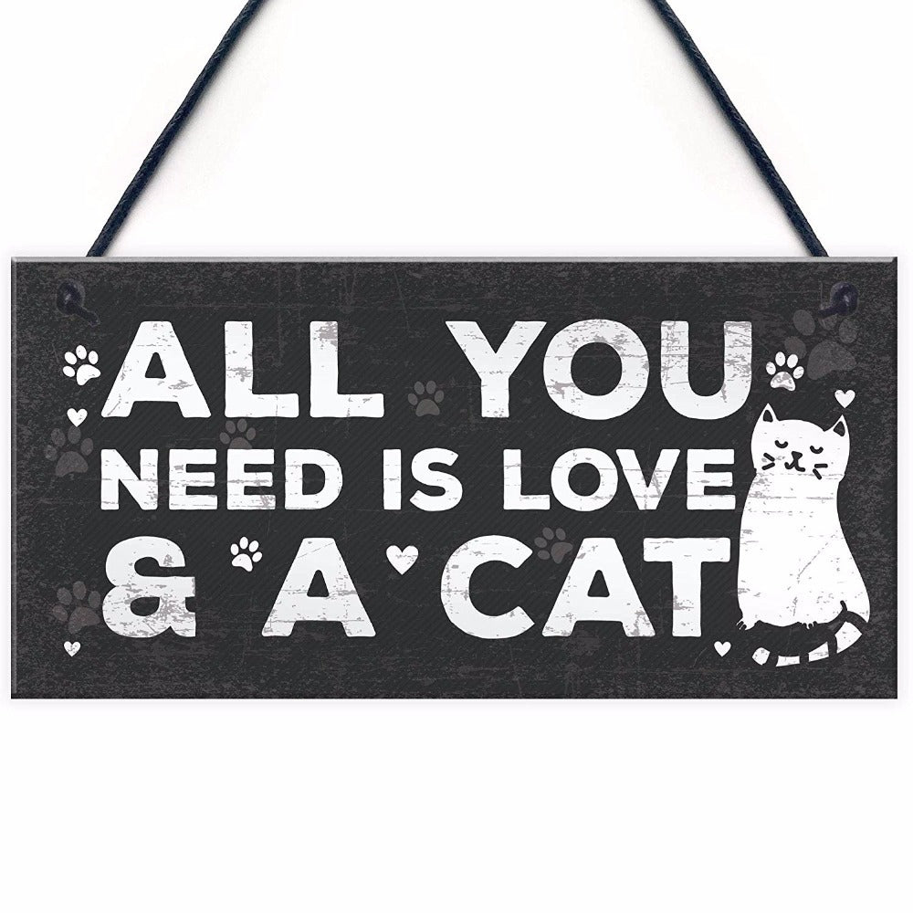 Cat wooden sign