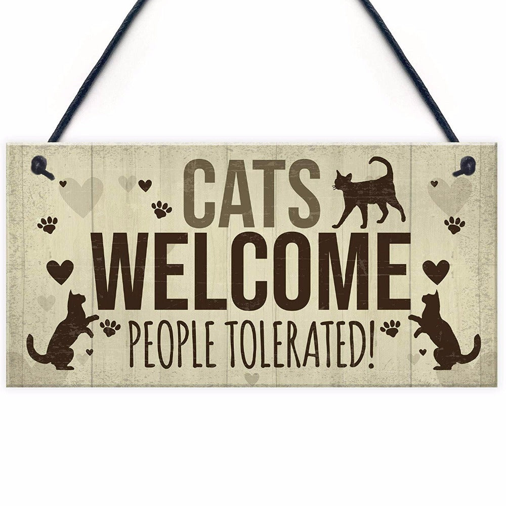 Cat wooden sign