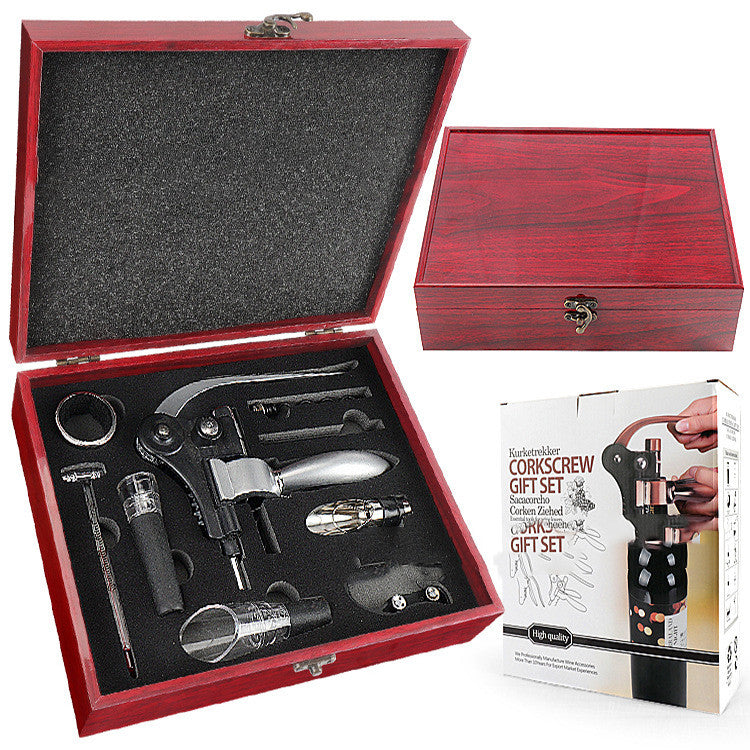 Red Bright Pattern Wine Set