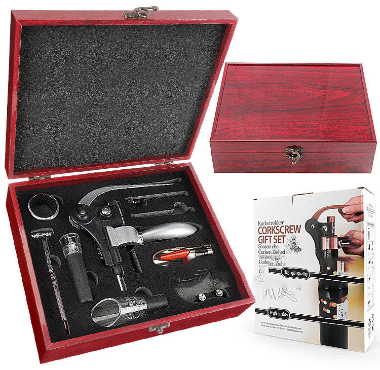 Red Bright Pattern Wine Set