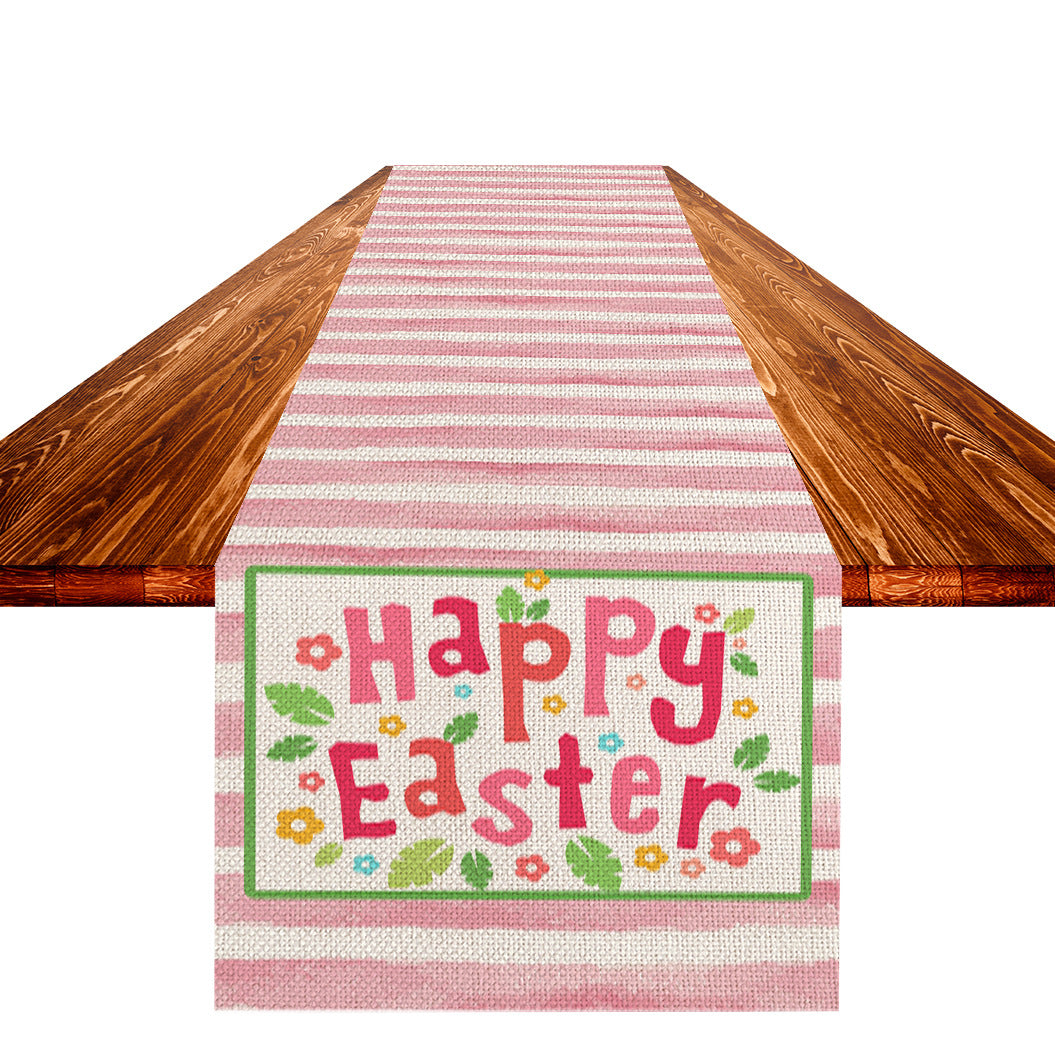 Easter Table Flag Linen Strong Durable Tablecloth